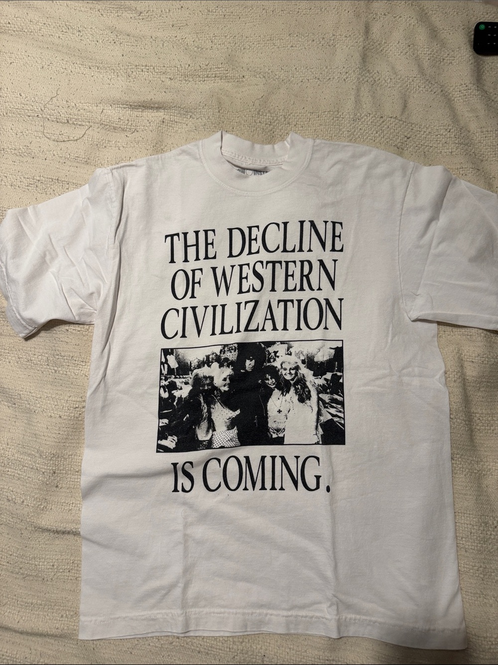 White Graphic Short-Sleeve Tee — The Decline of Western Civilization